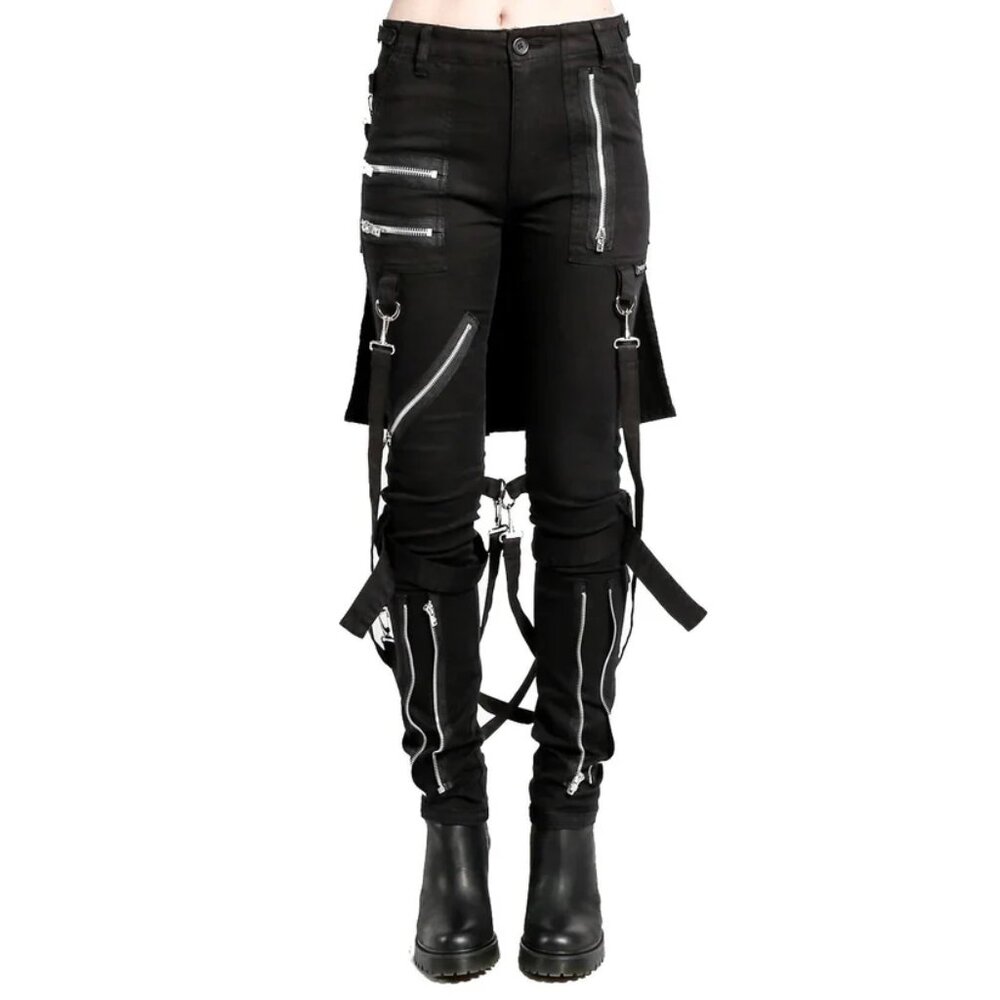 NWT Womens Bumflap Extreme Bondage Gothic Punk Rocker Cyber Steampunk Emo Pants